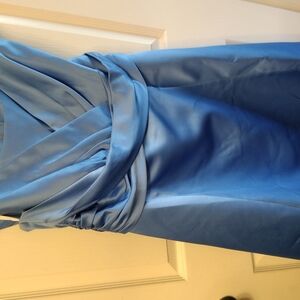 Elegant Blue Satin Dress